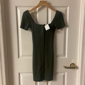 NWT Off Shoulder Army Green Bodycon Mini Dress XS